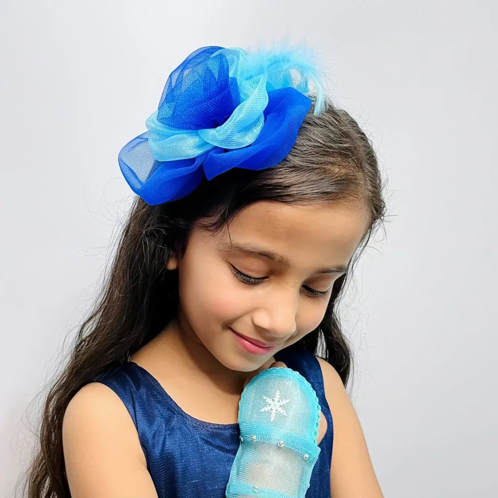Blue flower fascinator | Baby Girl Nylon Headband