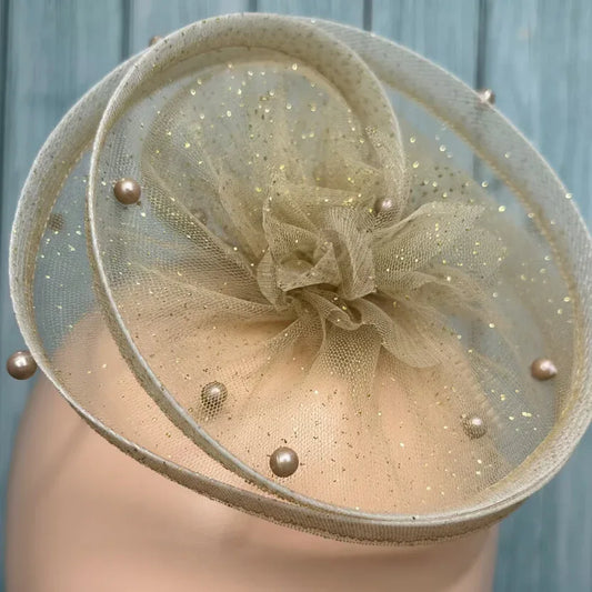 Golden Sparkle Fascinator Baby Girl Headband