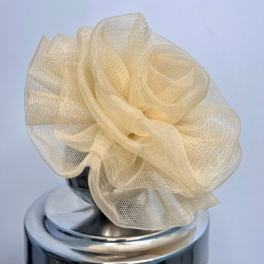 Beige Flower Fascinator Hat Pin | Luxury Floral Hair Clip