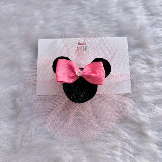 Minnie Mouse Pink and Black Hair Clip