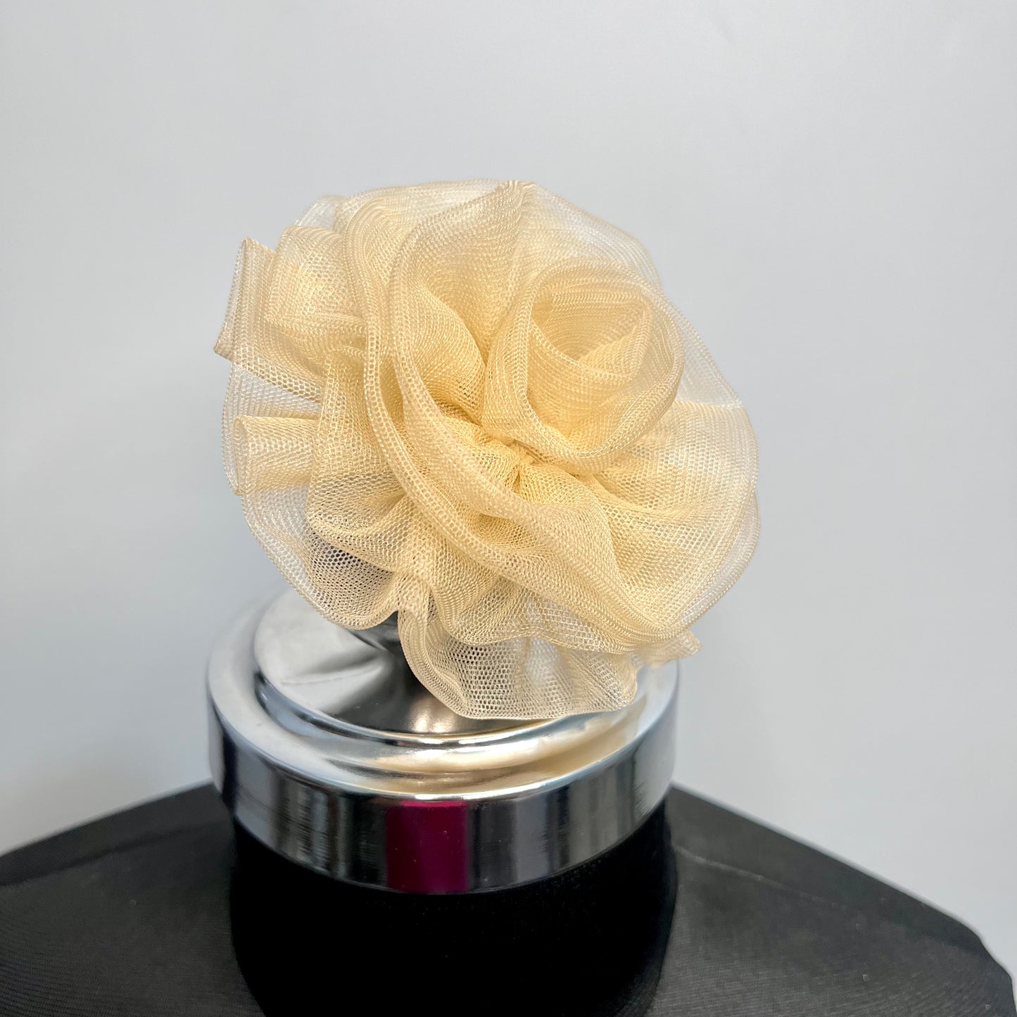 Beige Flower Fascinator Hat Pin | First Birthday Headband