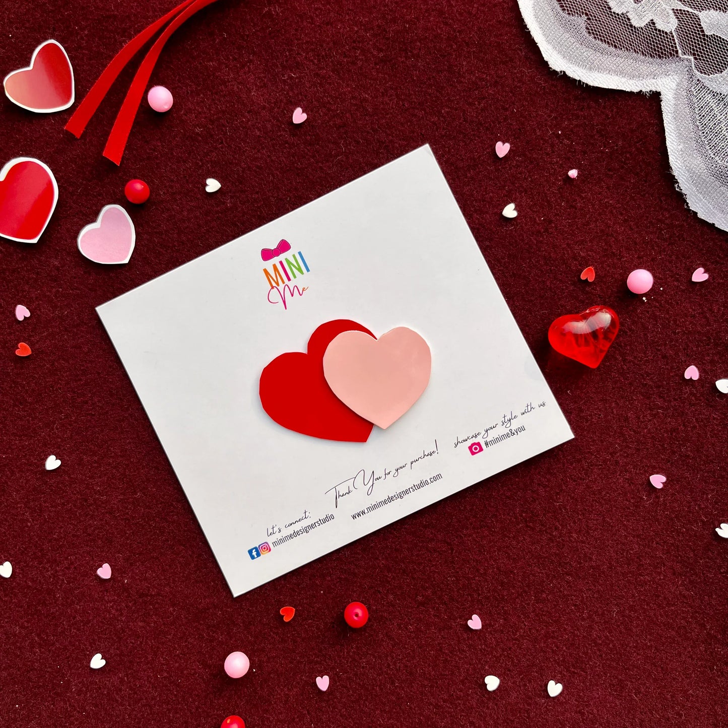 Happy Hearts Red & Pink Hair Clip | Cute Gift for Her