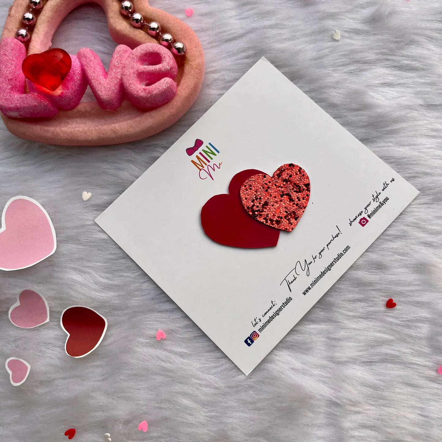 Happy Hearts Red Hair Clip | Valentine's Theme Hair Clip
