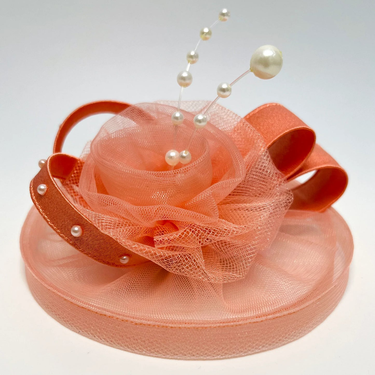 Peach Fascinator Hat | Alligator Hair Clip