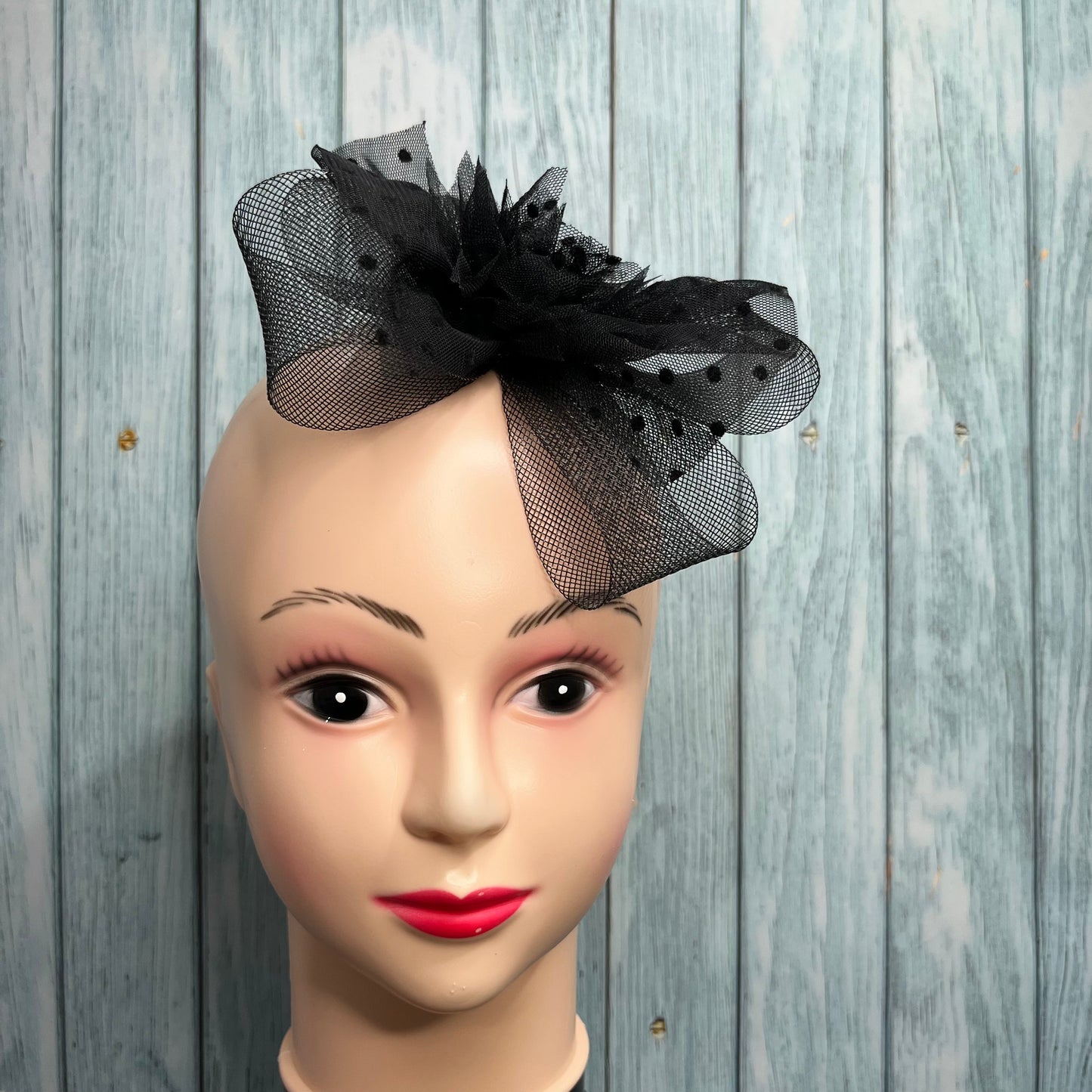 BLACK CHARM Fascinator Hair Clip