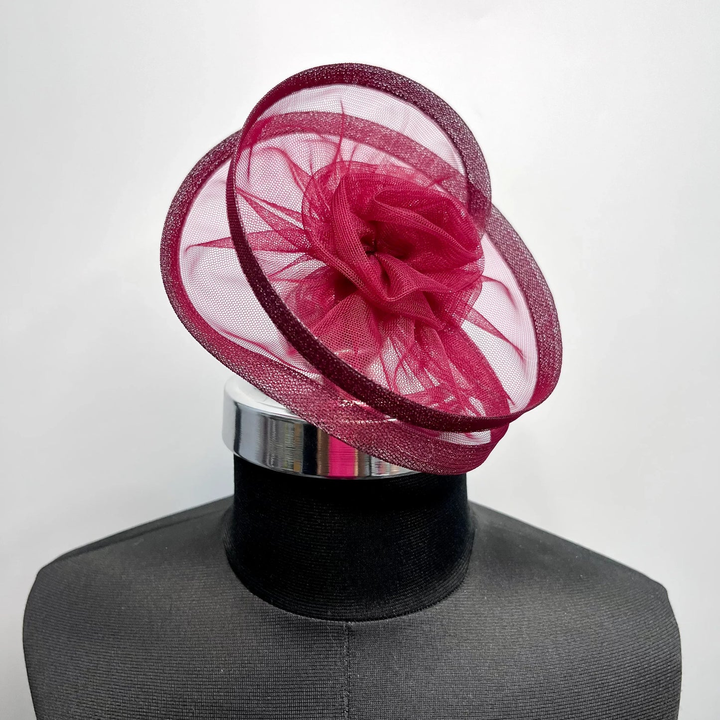 Wine Twisted Fascinator Headband | Designer Hair Clip prewedding photoshoot
