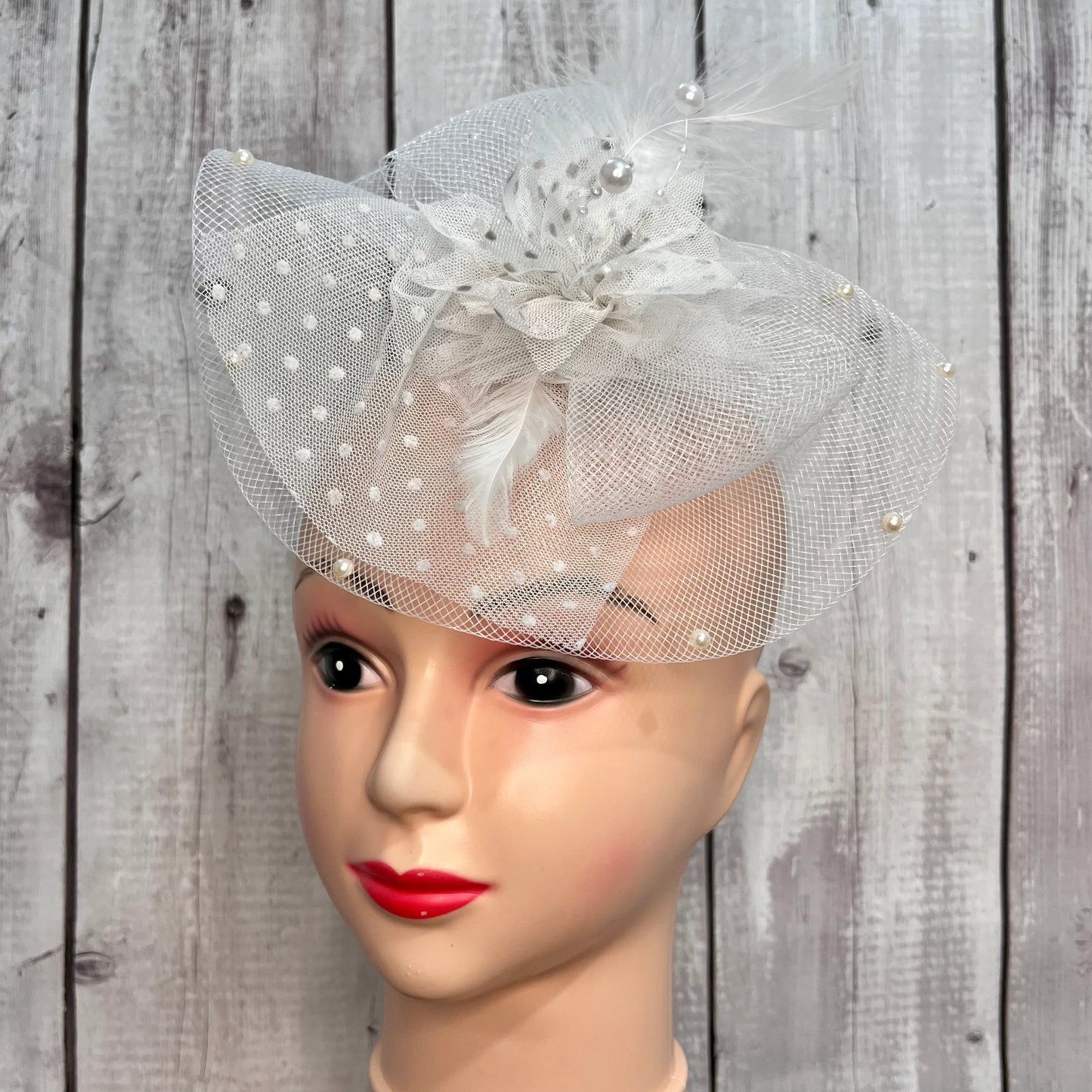 Designer White Fascinator Hat | Derby Hat