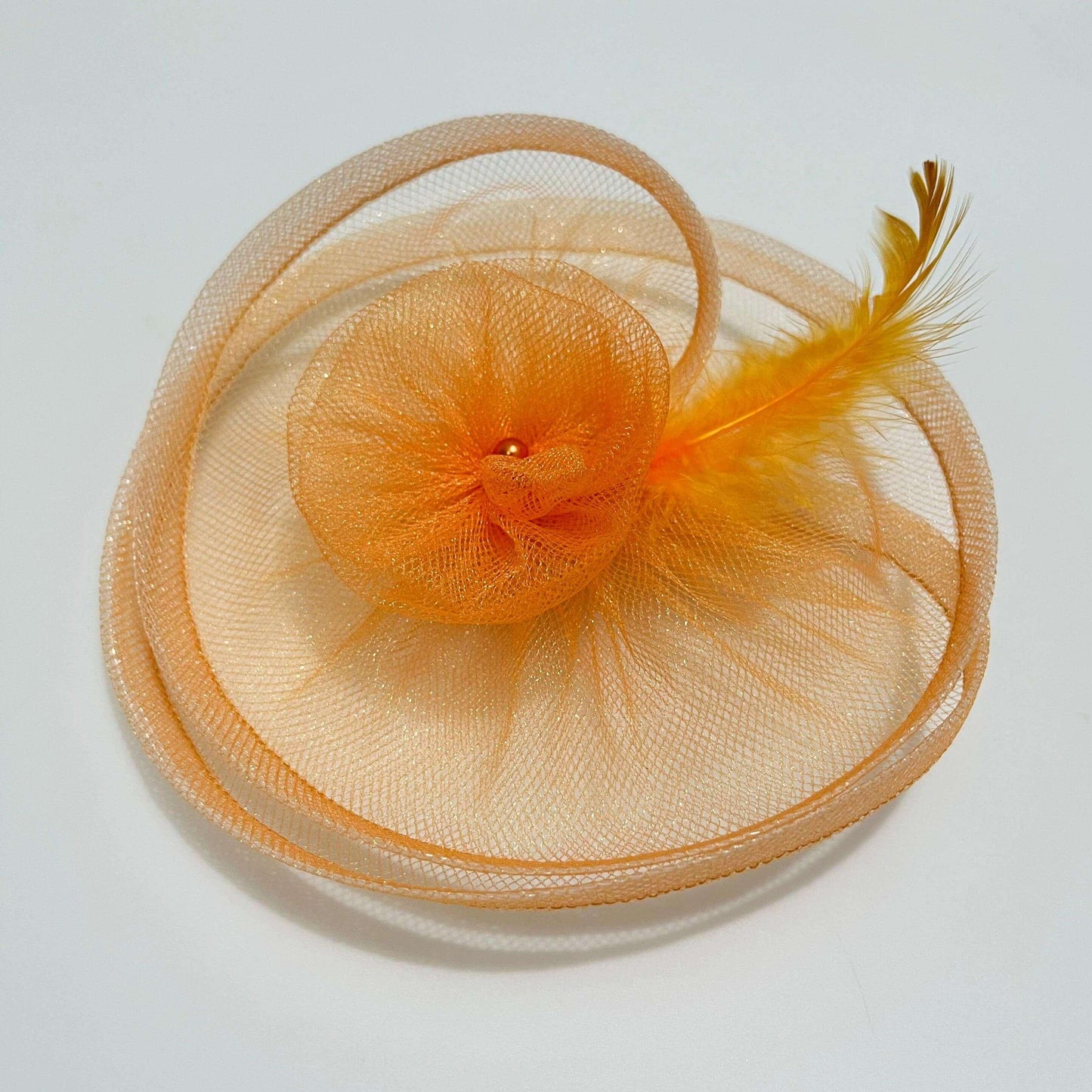 Orange Fascinator Hat | Alligator Hair Clip