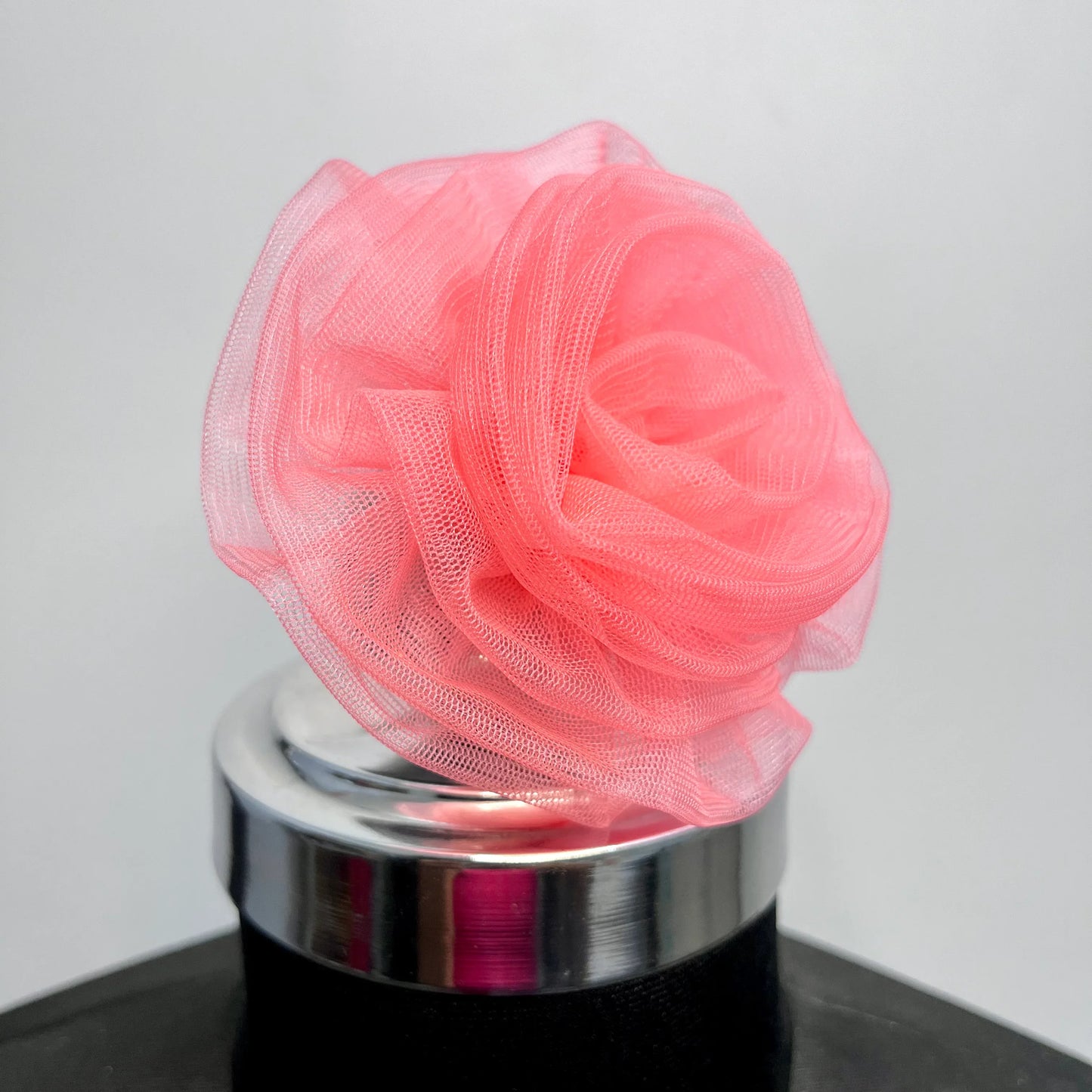 Coral Pink Flower Fascinator | Floral Hair Accessory