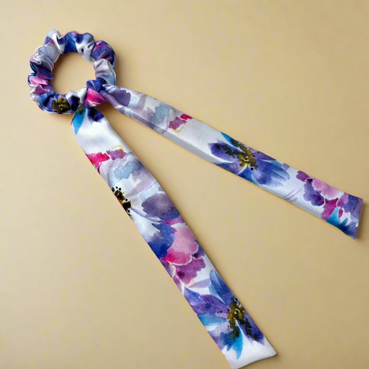 Blooming Satin Scrunchie with Tail