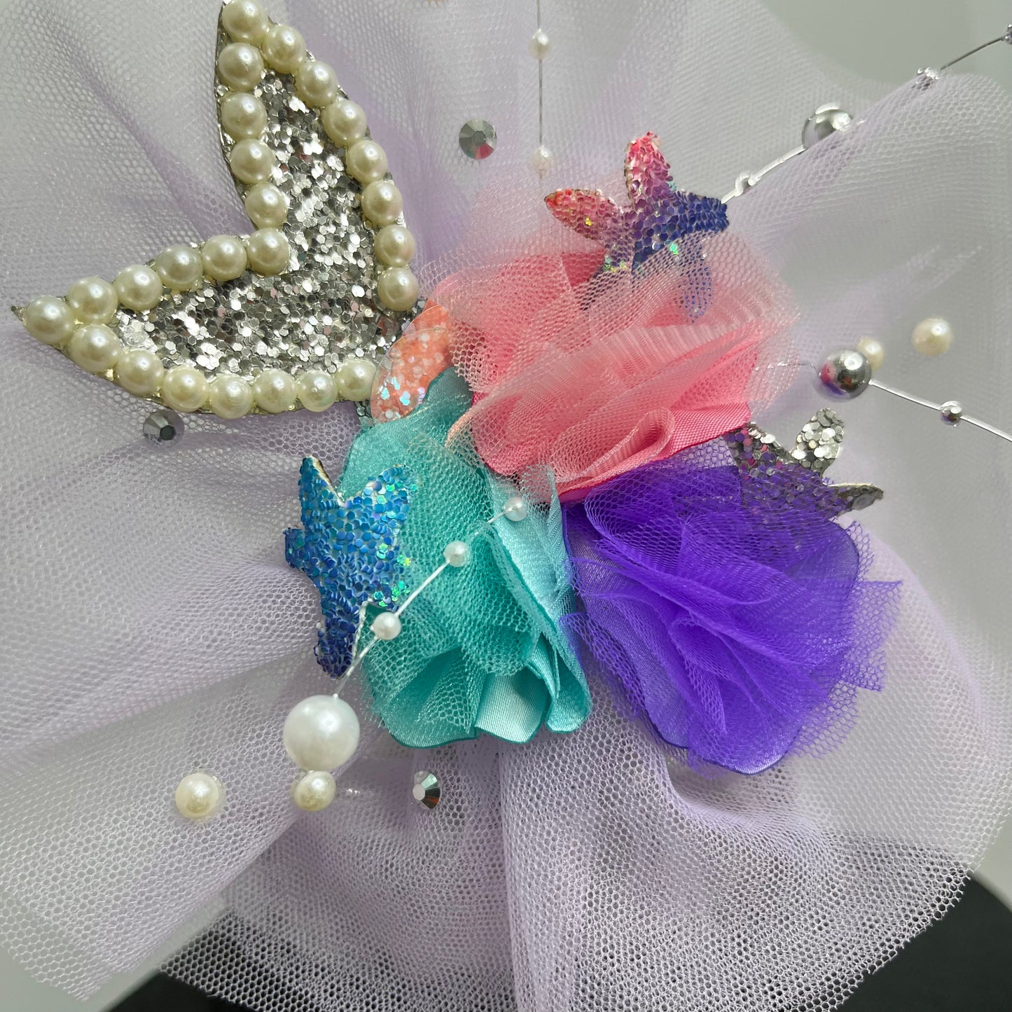 Mermaid Vibes Multicolor Fascinator Hair Clip | Baby Girl Headband