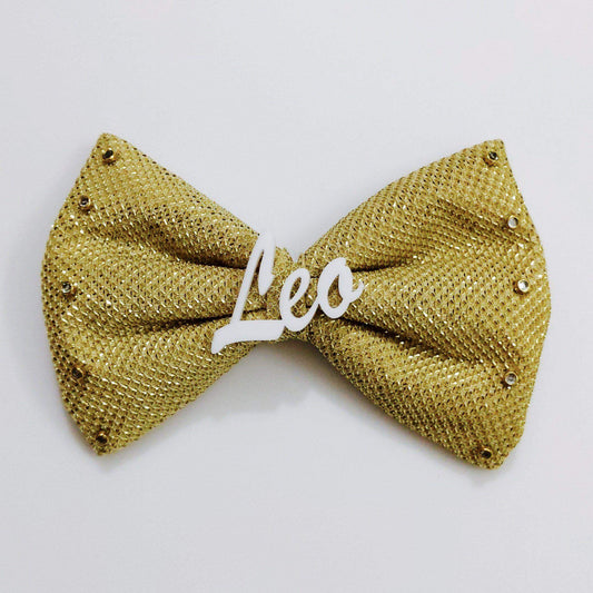 Custom Name Golden Bow Hair Clip | Personalized Gift Accessory for Girls