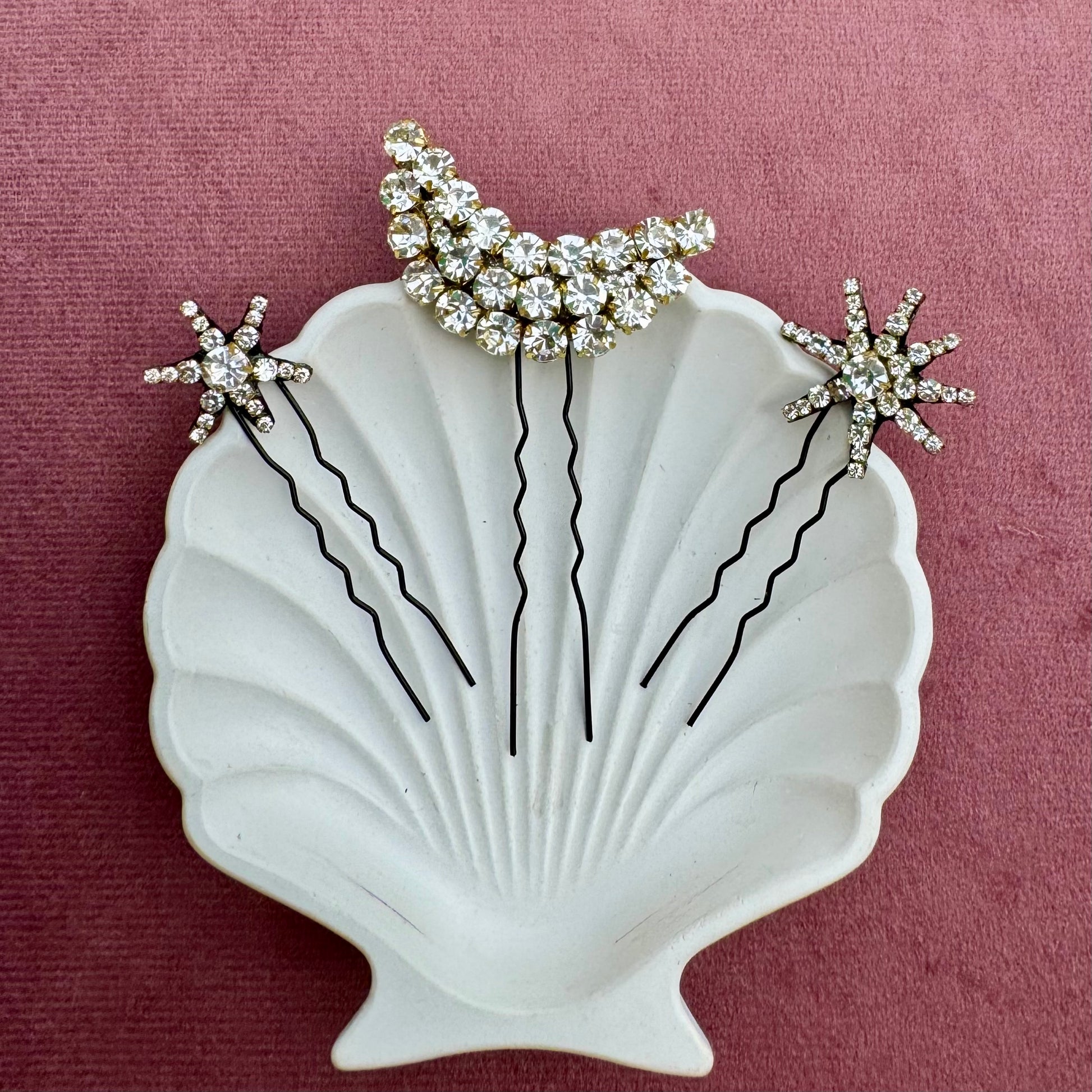Stardust Rhinestone Dreams Hair Pins - Set of 3