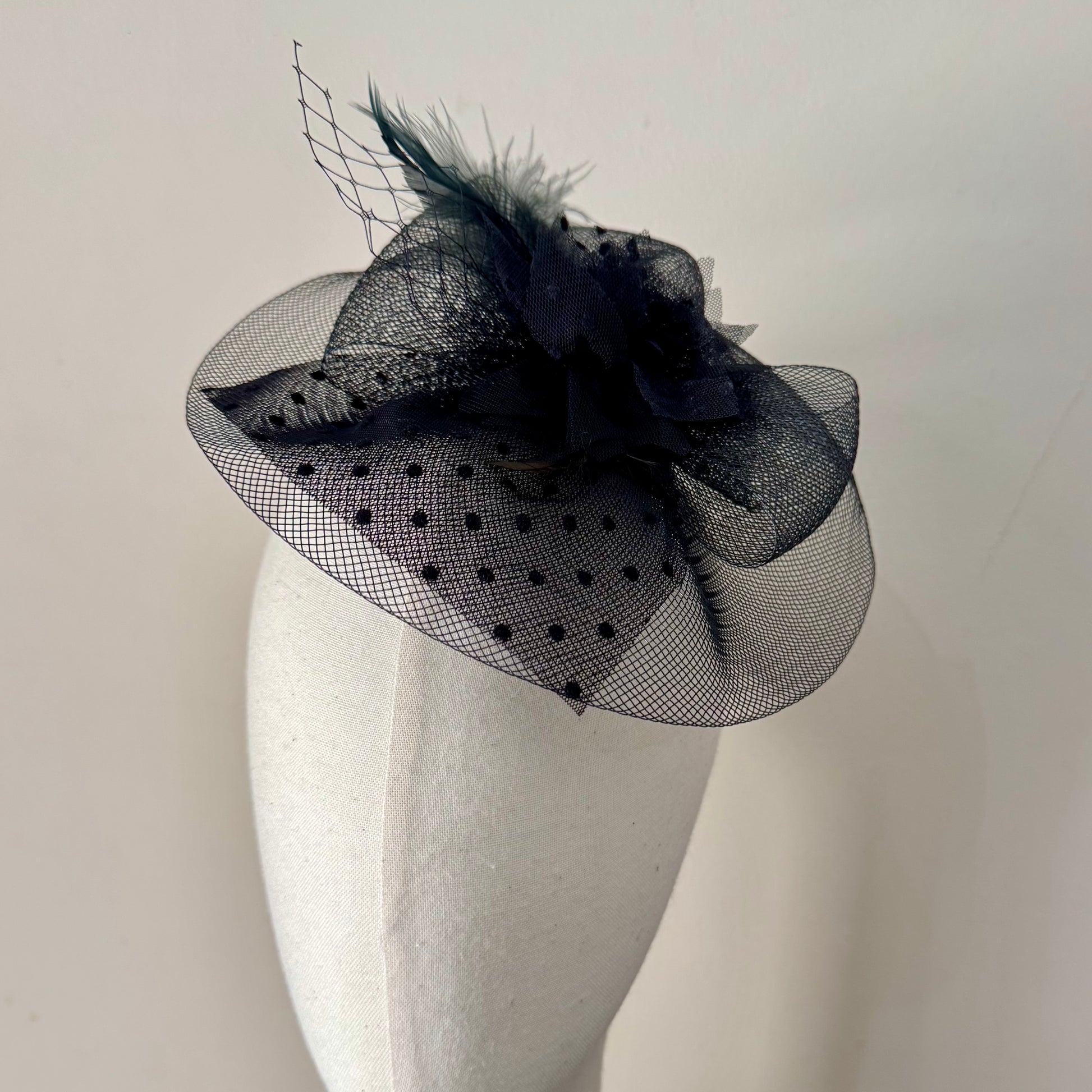 QUEEN OF THE NIGHT Black Fascinator Hat