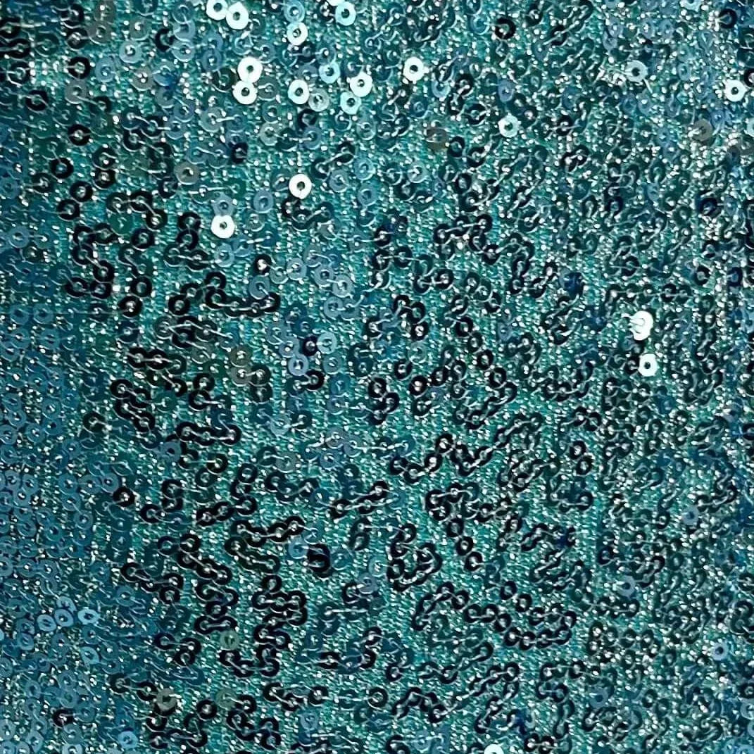 Sky Blue Sequin Fingerless Wrist Gloves