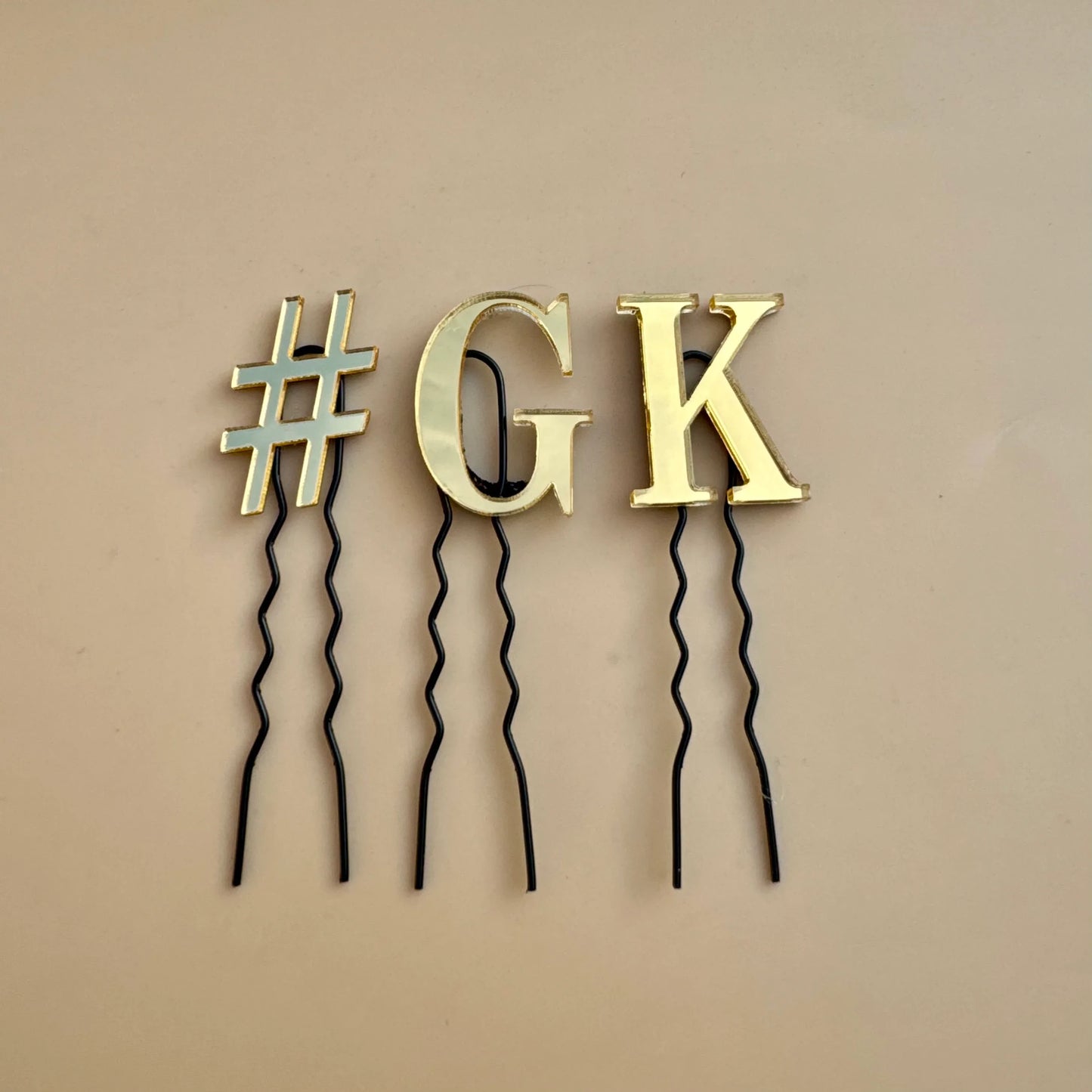Custom Name Acrylic Golden Letter Clips