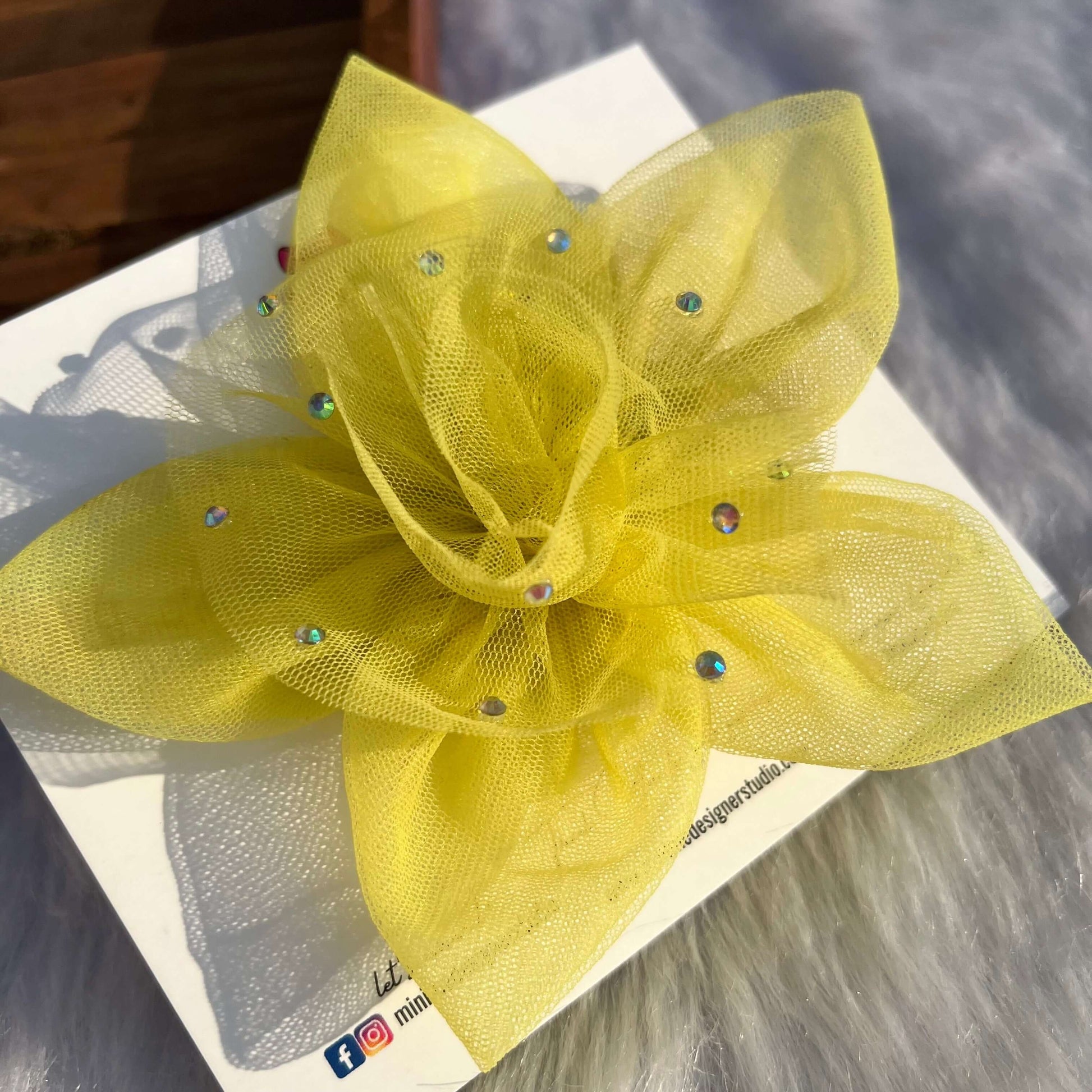 Yellow Twilight Petals Designer Flower Hair Clip