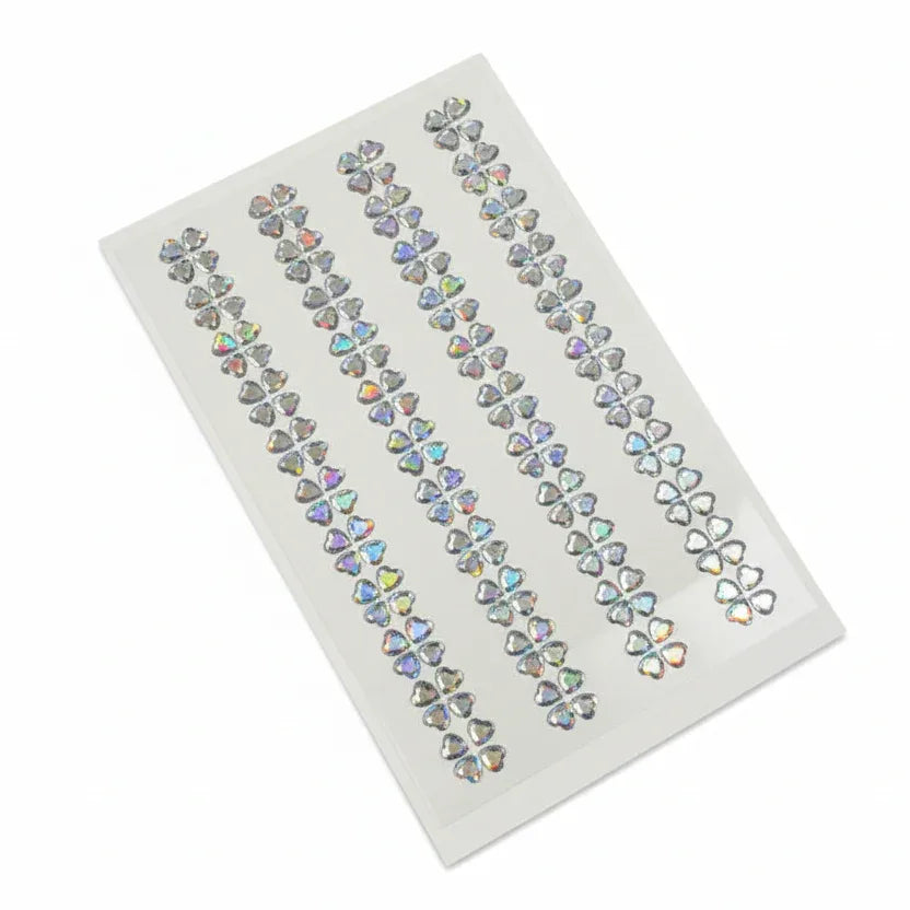 Crystal Heart 3D Hair Sticker Sheet