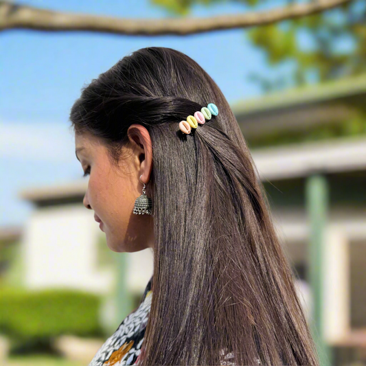 Pastel Cowrie Shell Alligator Hair Clip
