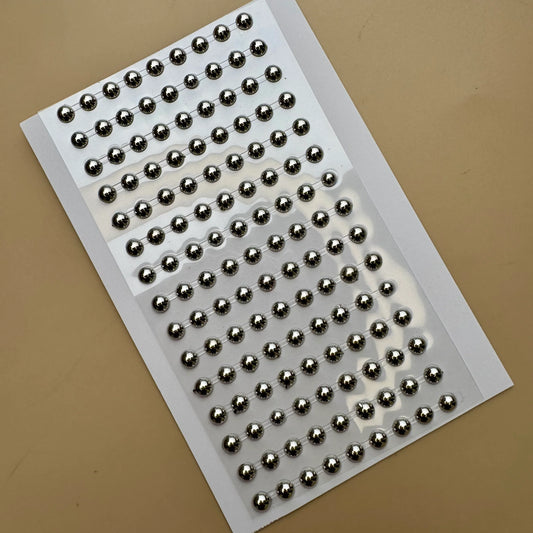 Silver Pearl Dot 3D Hair Sticker Sheet