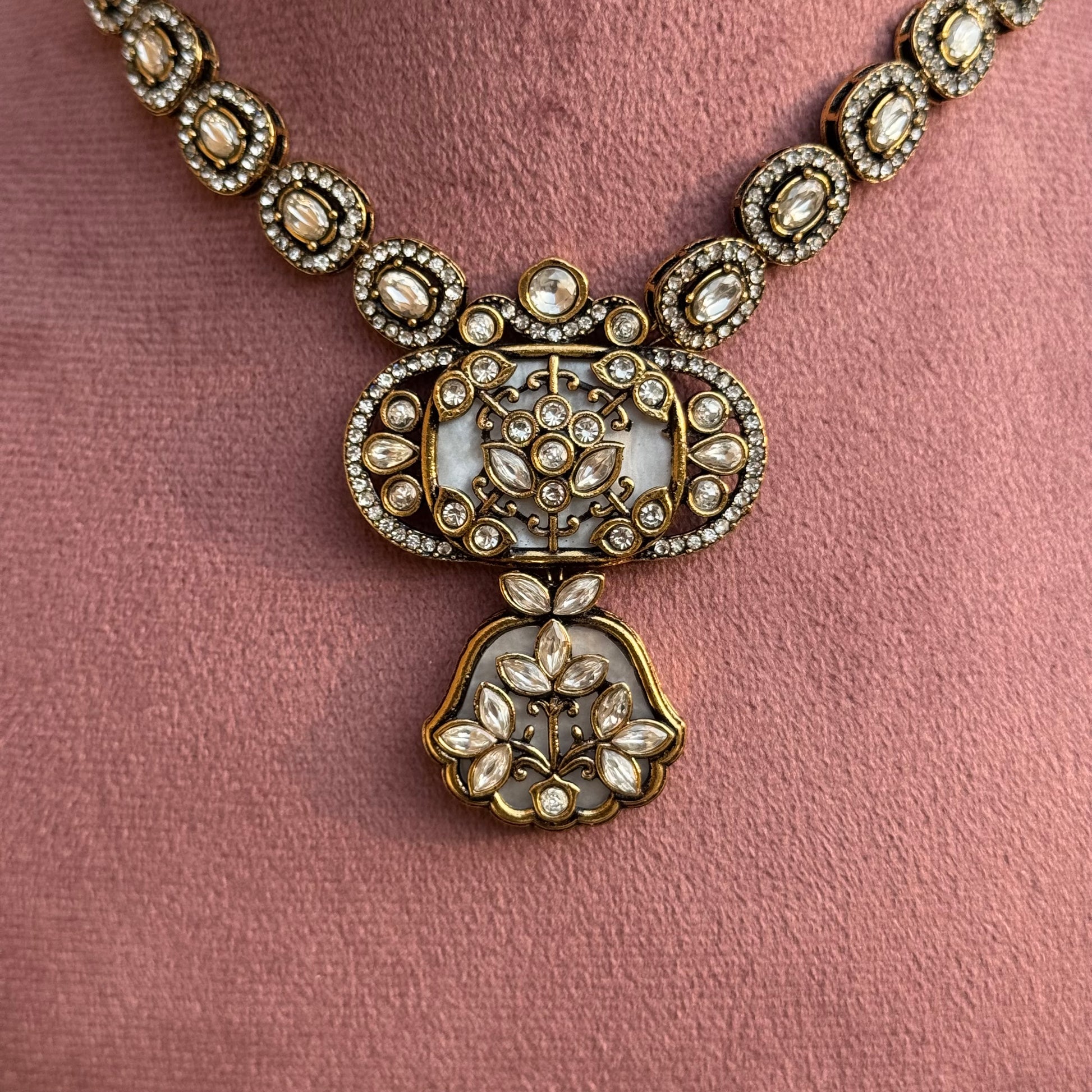 Antique Moissanite Earring with Floral Detailing