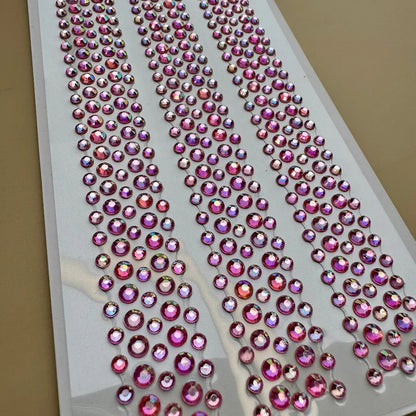 Rhinestone Pink Bling Hair Sticker | Self-Adhesive