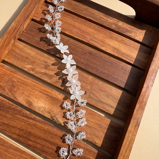 Crystal Bloom Bridal Engagement Hair Vine