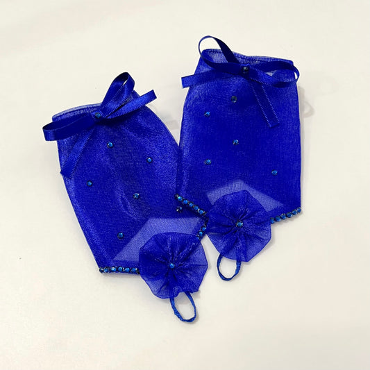 Dreamy Blue Cinderella Princess Net Gloves for Kids