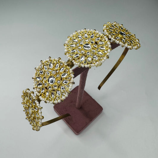 Oversized Kundan Pearl Bridal Hairband