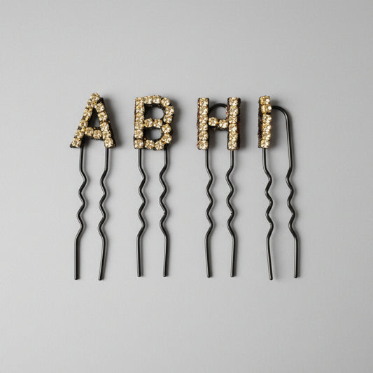 Custom Name Crystal Letter Clips (Small)