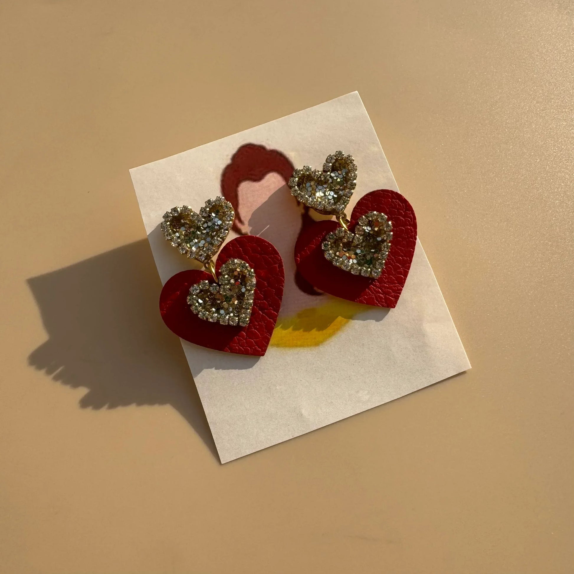 Heart Stud Drop Earrings