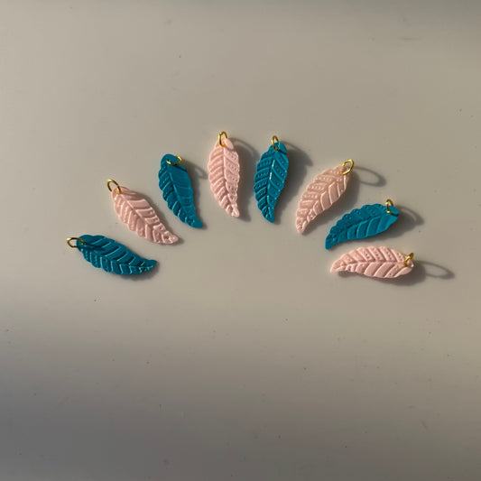 Pastel Leaf Charm Hair Pins – Set of 8