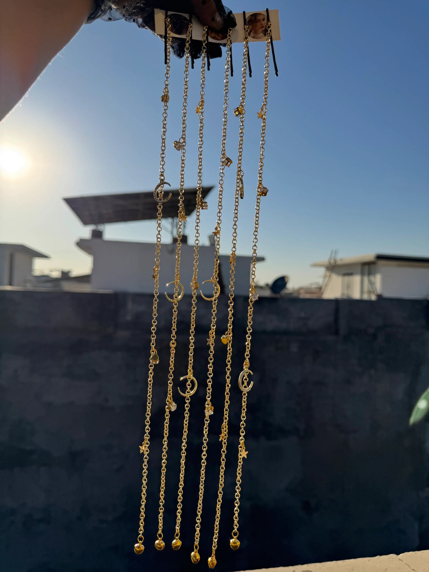 Celestial Moon & Star Hair Chain