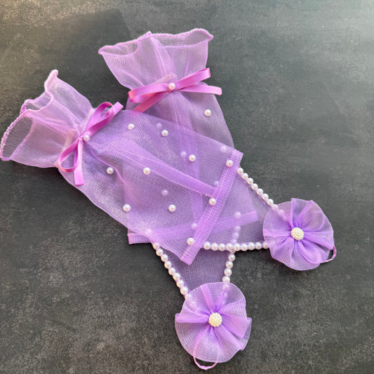 Rapunzel Lavender Fingerless Net Gloves