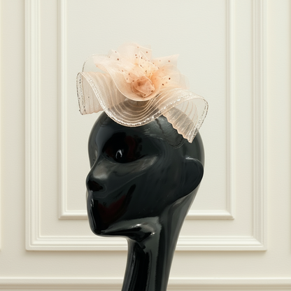 Seasons Greeting Peach Fascinator Derny Hat