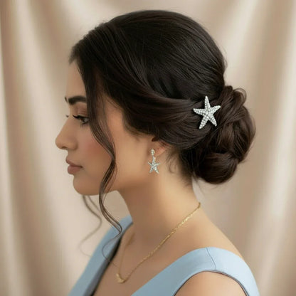 Crystal Starfish Hair Pin