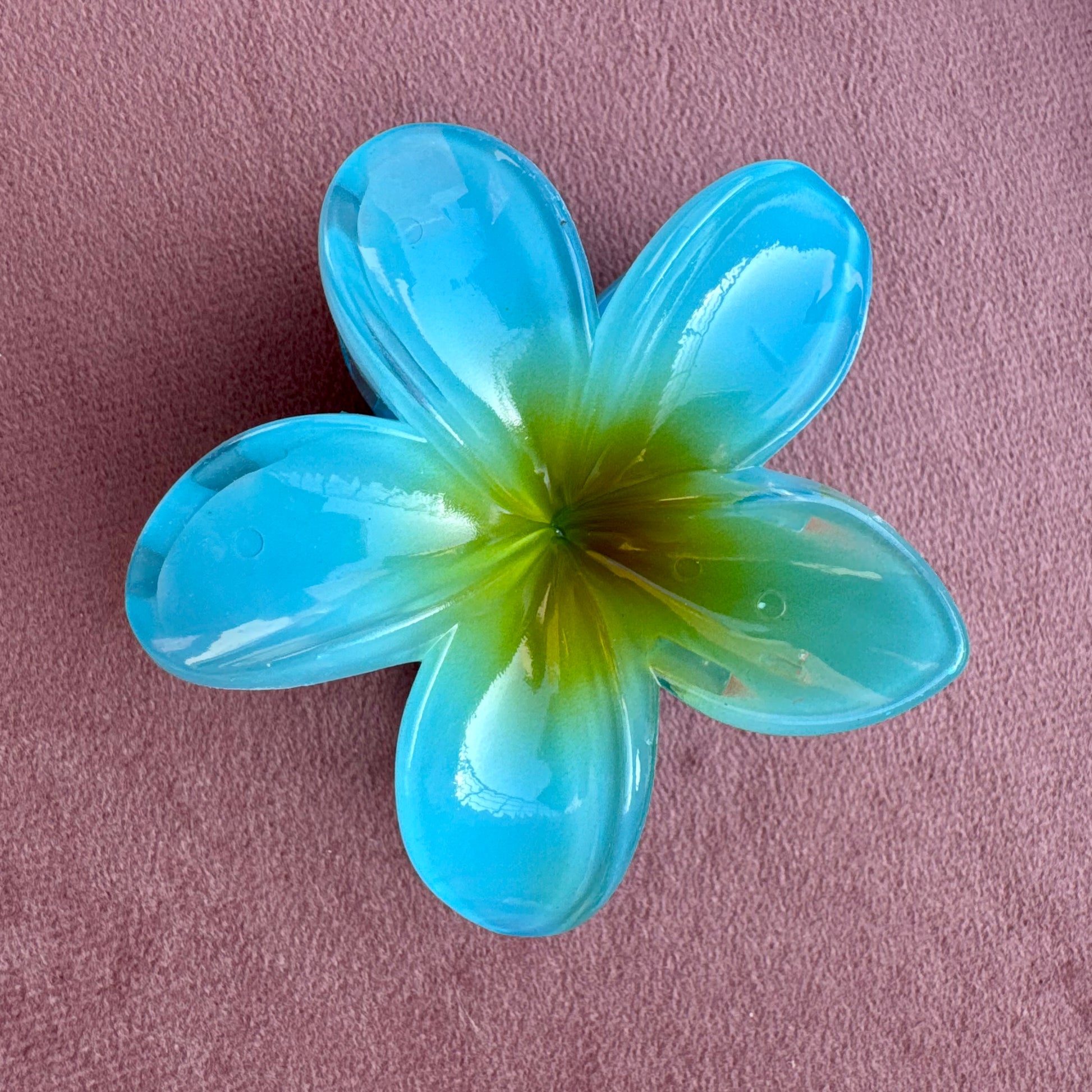 Blue Green Flower Claw Clip