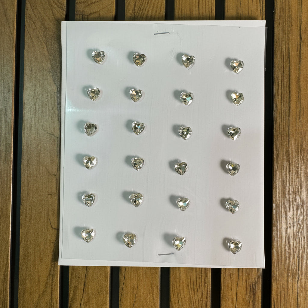 Crystal Heart 3D Hair Sticker Sheet