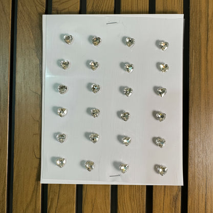 Crystal Heart 3D Hair Sticker Sheet