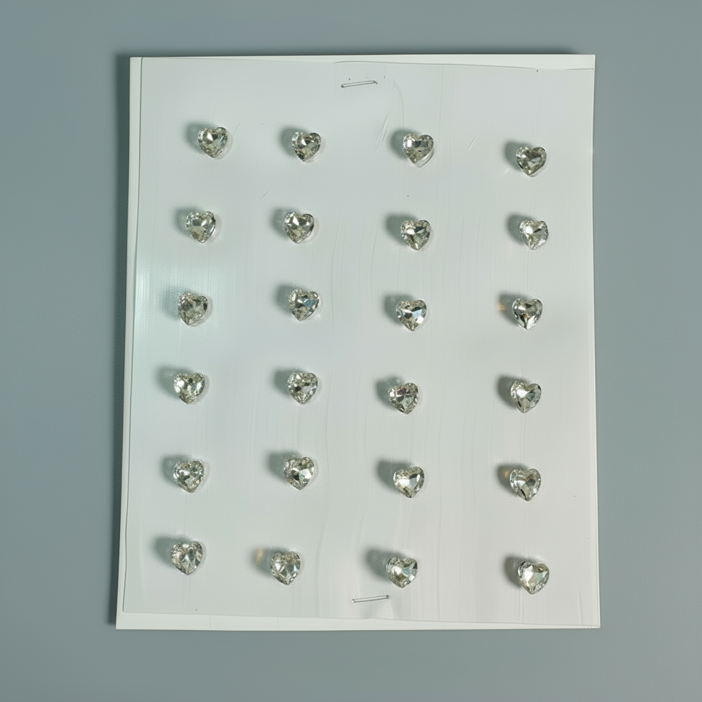 Crystal Heart 3D Hair Sticker Sheet