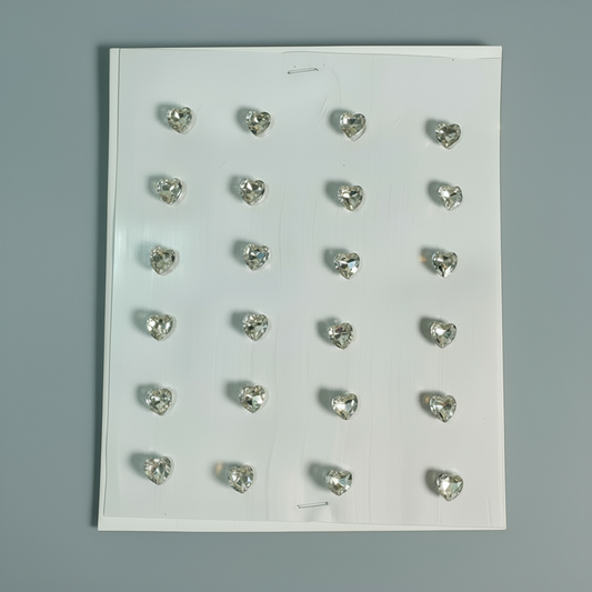 Crystal Heart 3D Hair Sticker Sheet