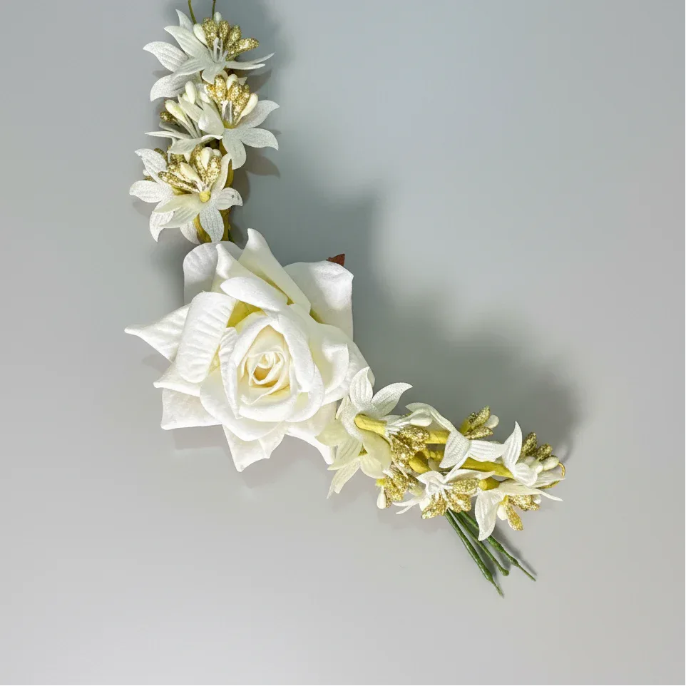 Rose Blossom Gajra – White Rose