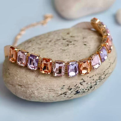 Multicolor Crystal Choker Necklace – Pastel Stone Statement Jewelry