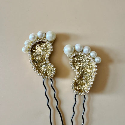 Baby Feet Hair Pin Set for Baby Shower
