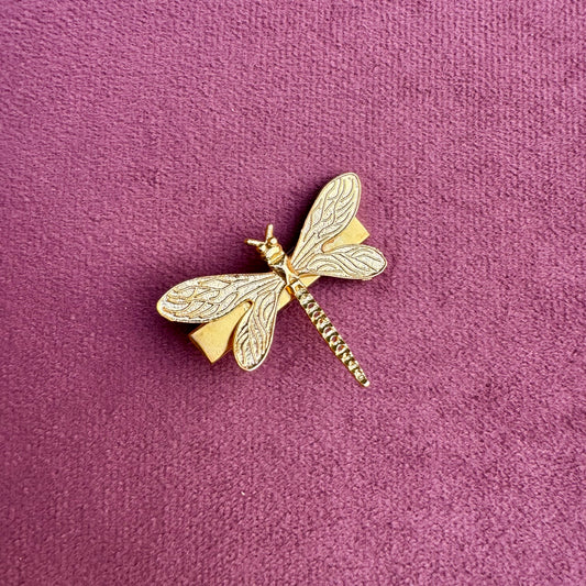 Golden Brass Dragonfly Hair Pin