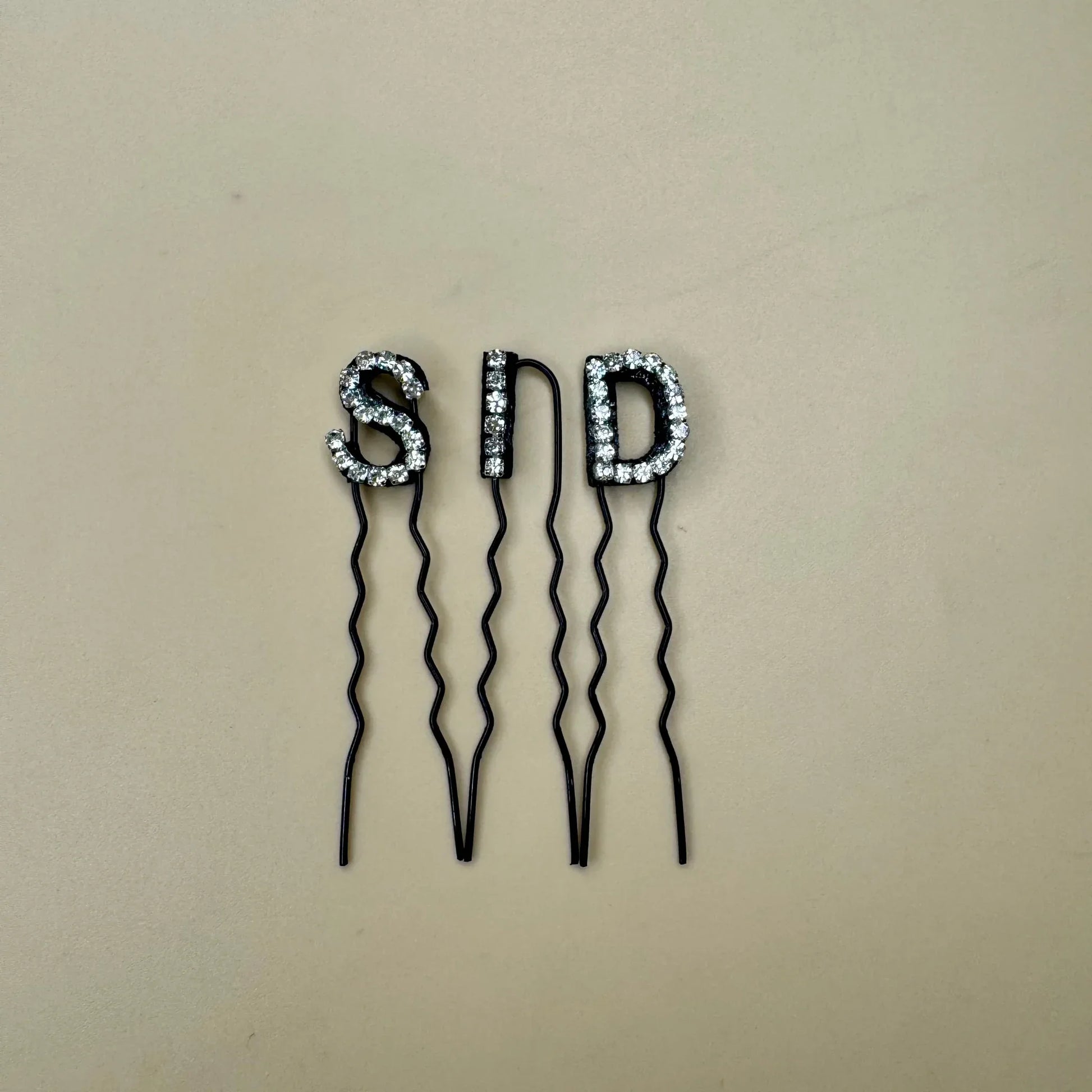 Custom Name Silver Crystal Alphabet Letter Pins