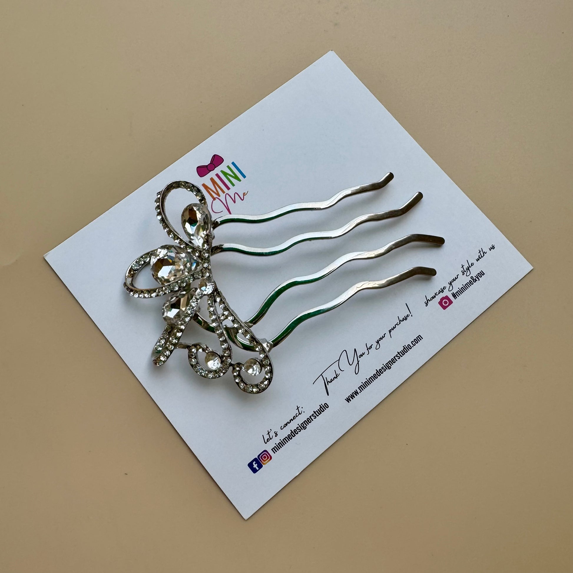Silver Crystal Crown French Hair Pin