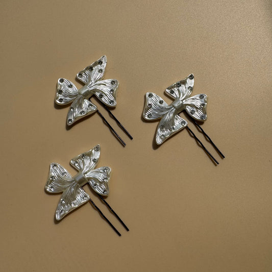 Mini Bow Hair Pins – Set of 3