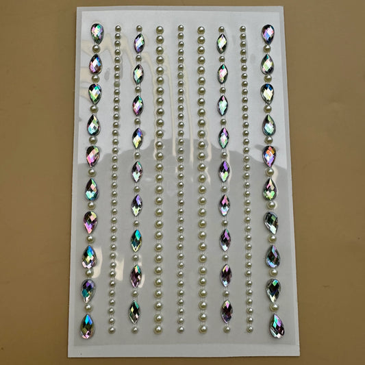 Pearl Crystal Drops Hair Stickers