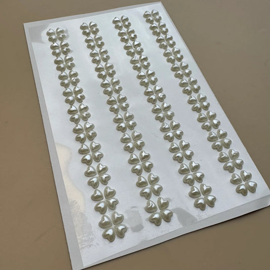 Pearl Heart Bling Hair Sticker Sheets